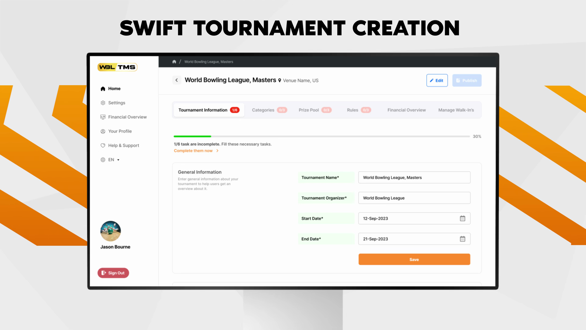Swift Tournament Creation With WBL TMS